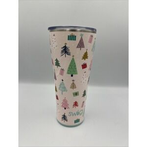 Swig Life Sugar Trees Christmas Tumbler Pink Trees Presents 32 oz Rare